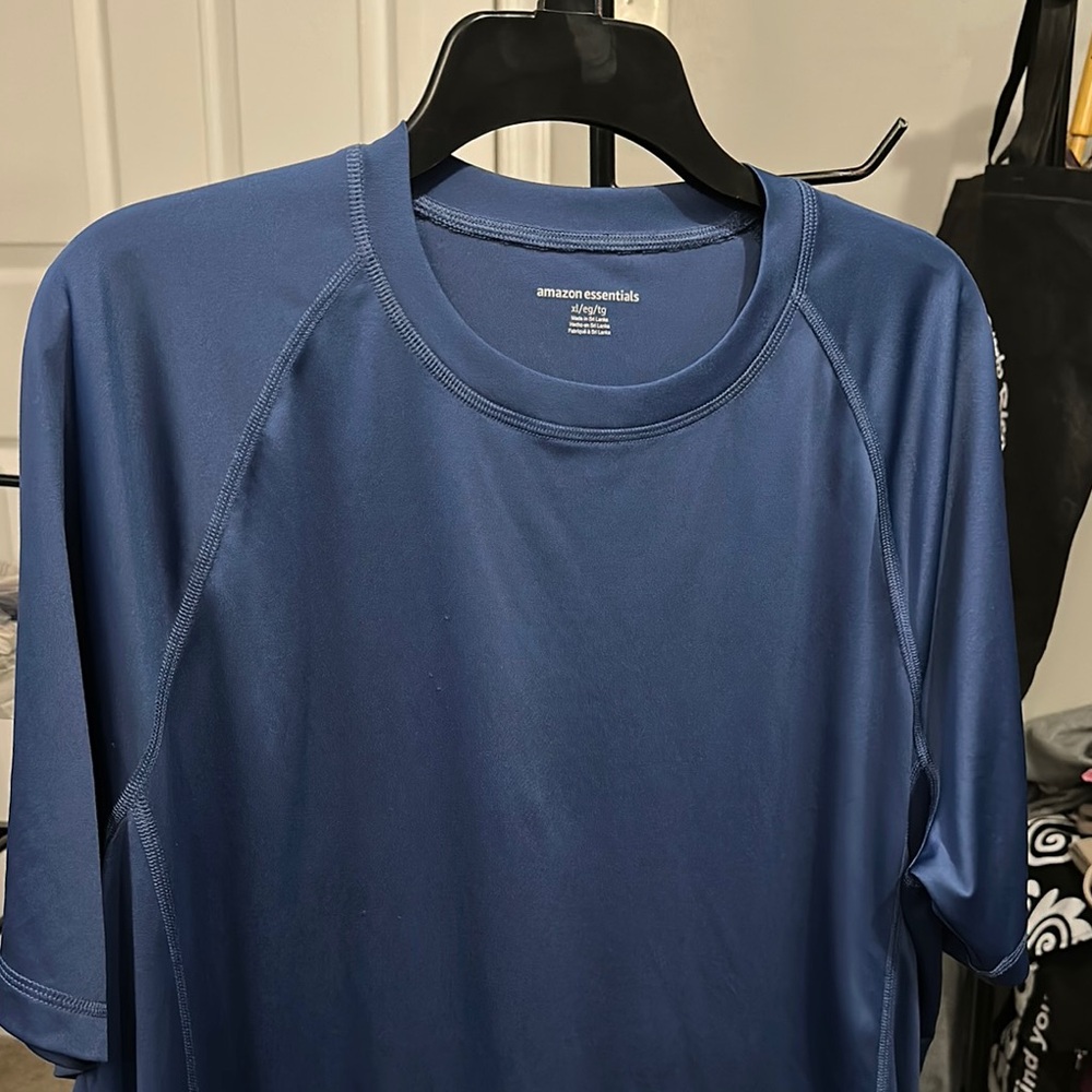 Amazon Essentials Blue Rash Guard Swim Shirt - Picture 3 of 3